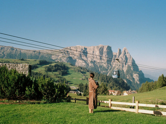 Early morning views of the Sciliar peaks from the Alpe di Siusi, in the Dolomites