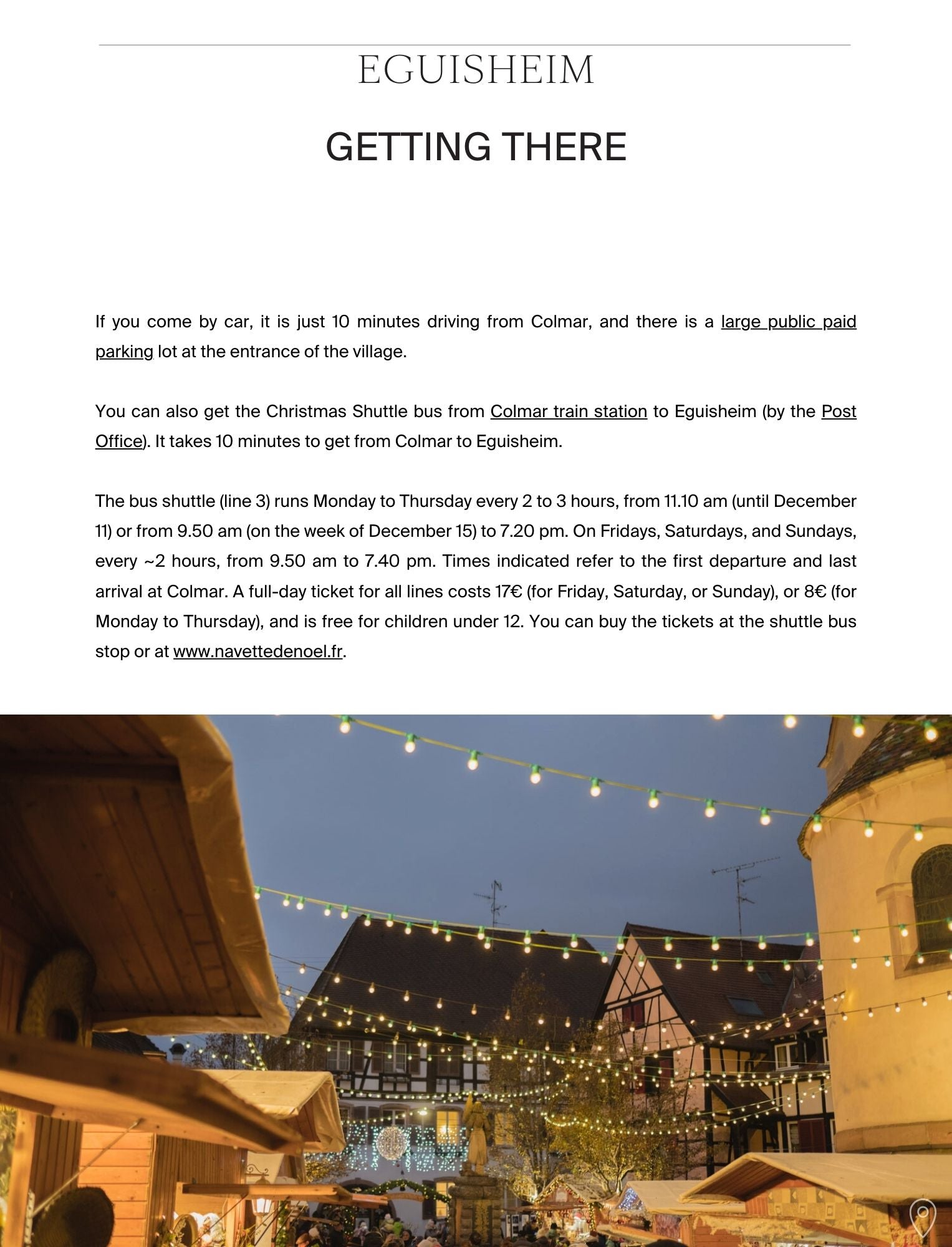 A Guide to Alsace, Christmas Edition - page on how to get to Eguisheim, by Simply Slow Traveler