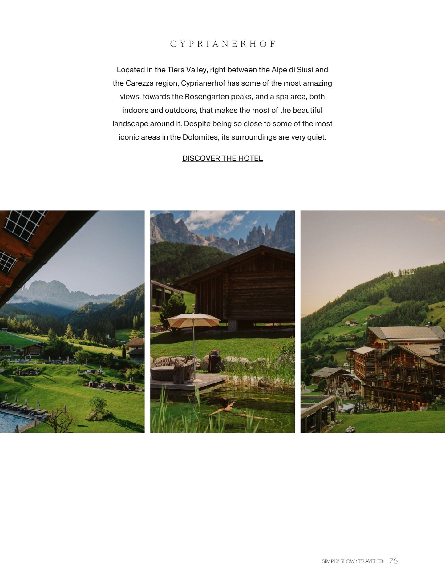A Guide to the Dolomites - a page on Hotel Cyprianerhof, by Simply Slow Traveler