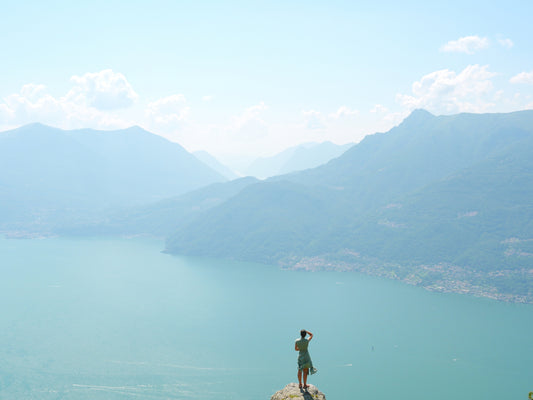 Views to Lake Como down below from an advantage point in the surrounding hills.