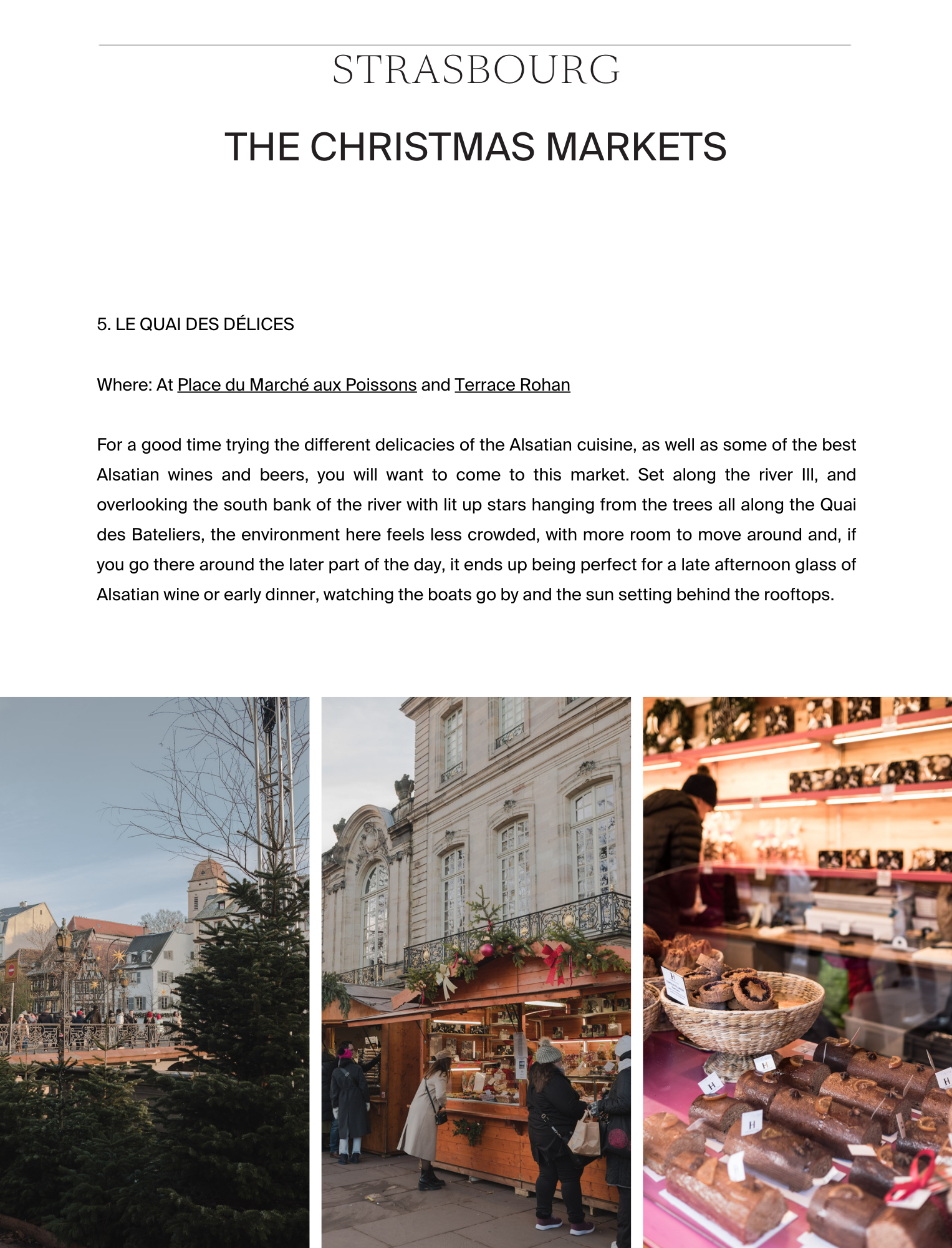A Guide to Alsace, Christmas Edition - page with overview of the Christmas markets, by Simply Slow Traveler