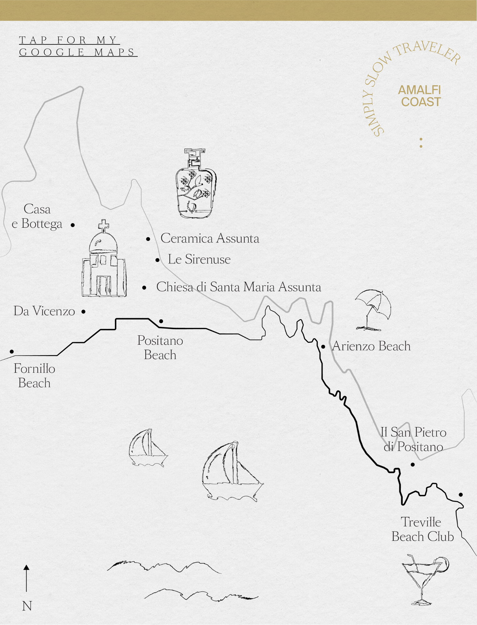 A Guide to the Amalfi Coast - the Map, by Simply Slow Traveler