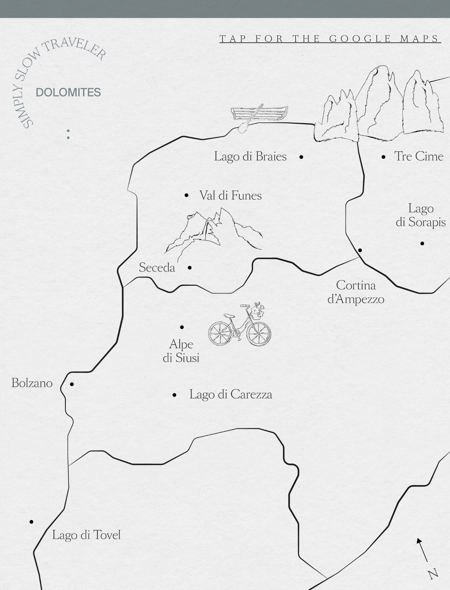 A Guide to the Dolomites - page with Map, by Simply Slow Traveler