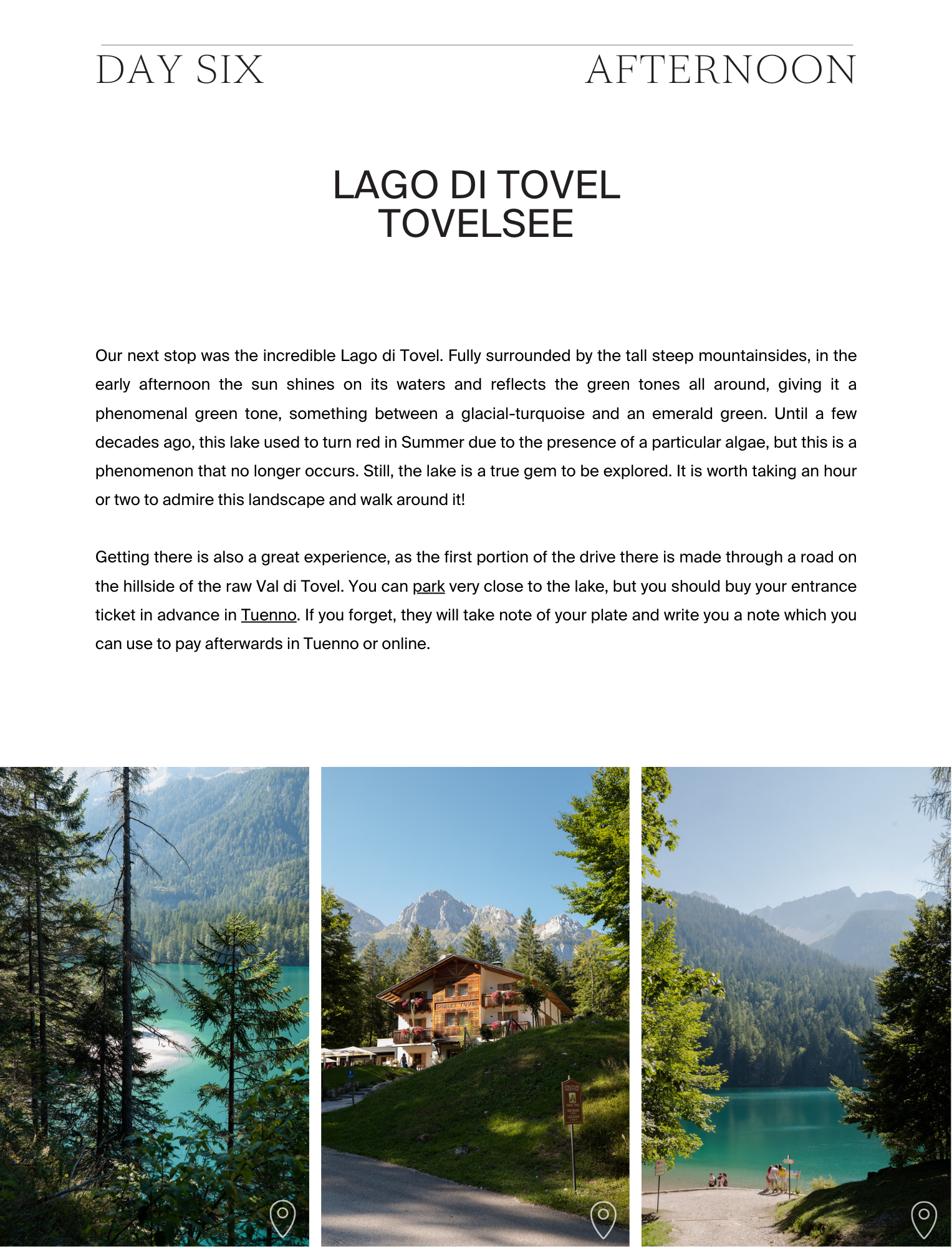 A Guide to the Dolomites - a page on Lago di Tovel, by Simply Slow Traveler