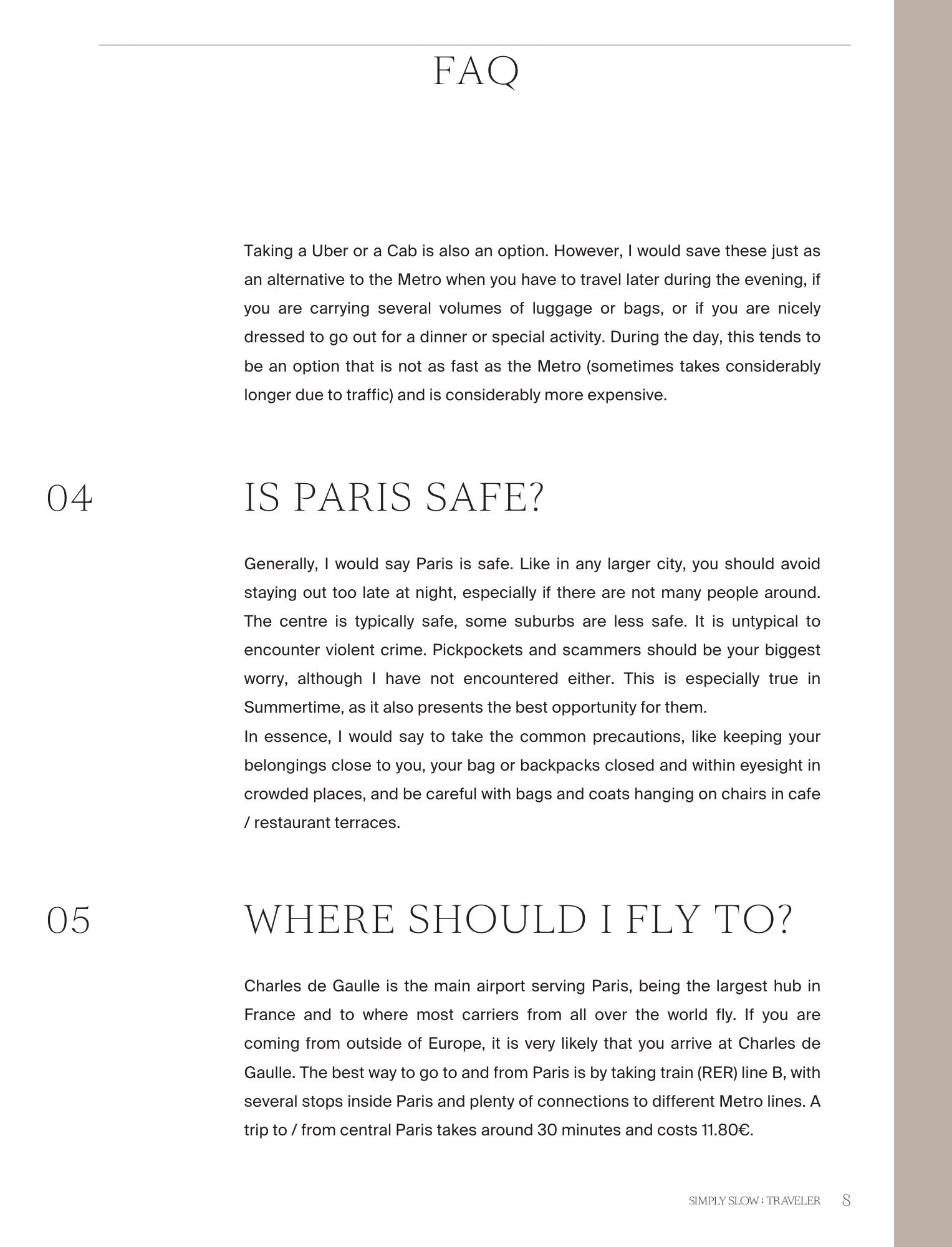 A Guide to Paris - Page with FAQs, by Simply Slow Traveler