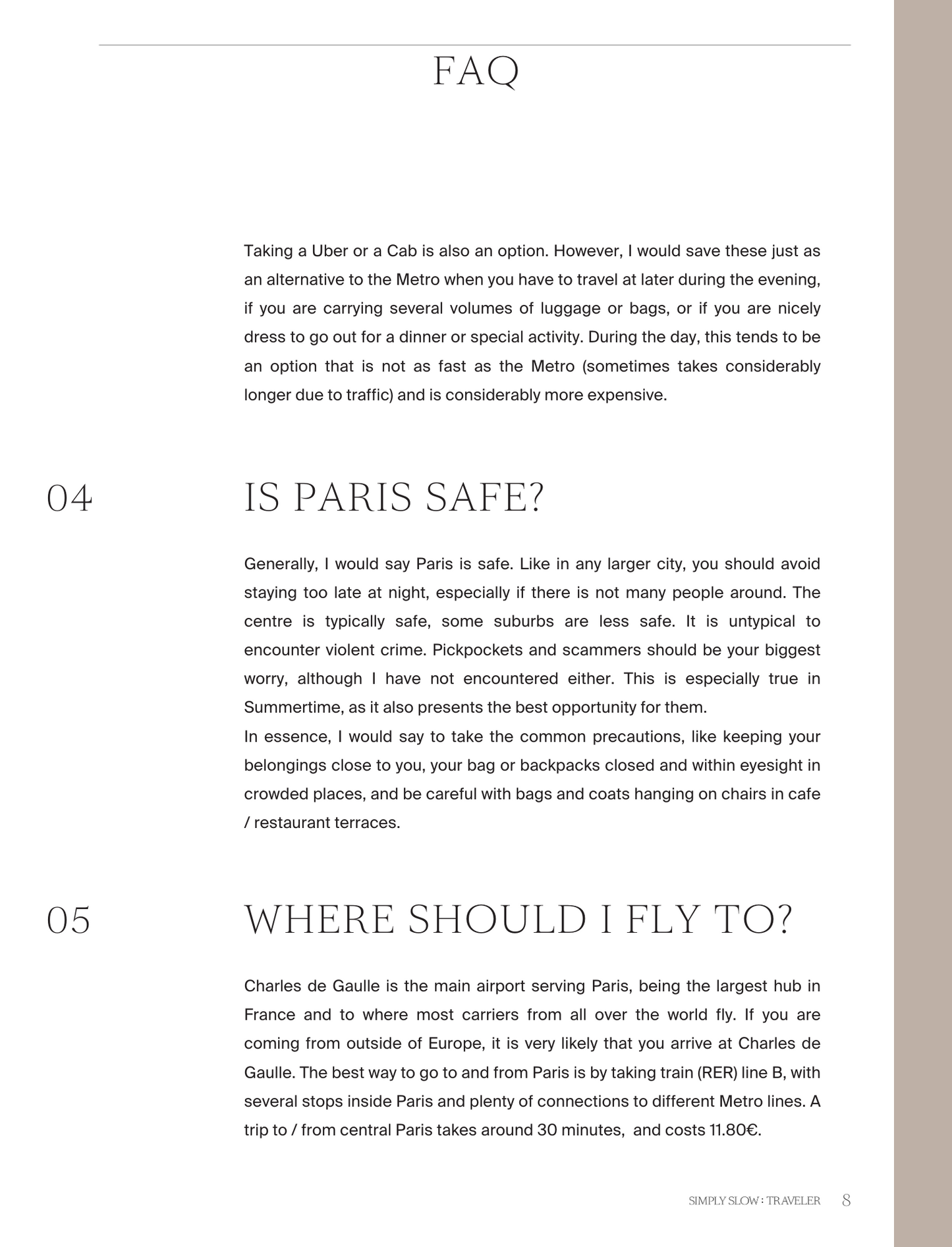 A Guide to Paris - Page with FAQs, by Simply Slow Traveler