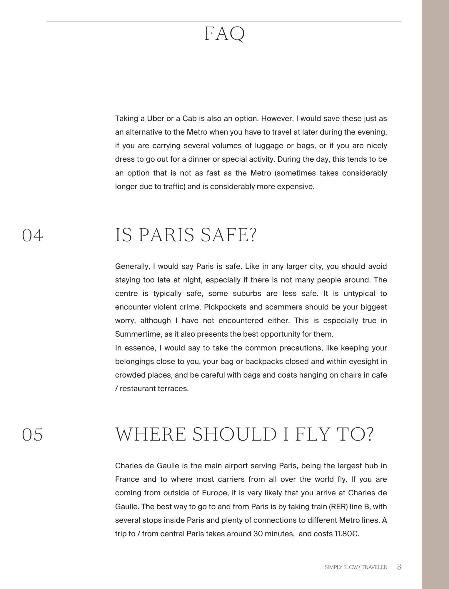A Guide to Paris - Page with FAQs, by Simply Slow Traveler