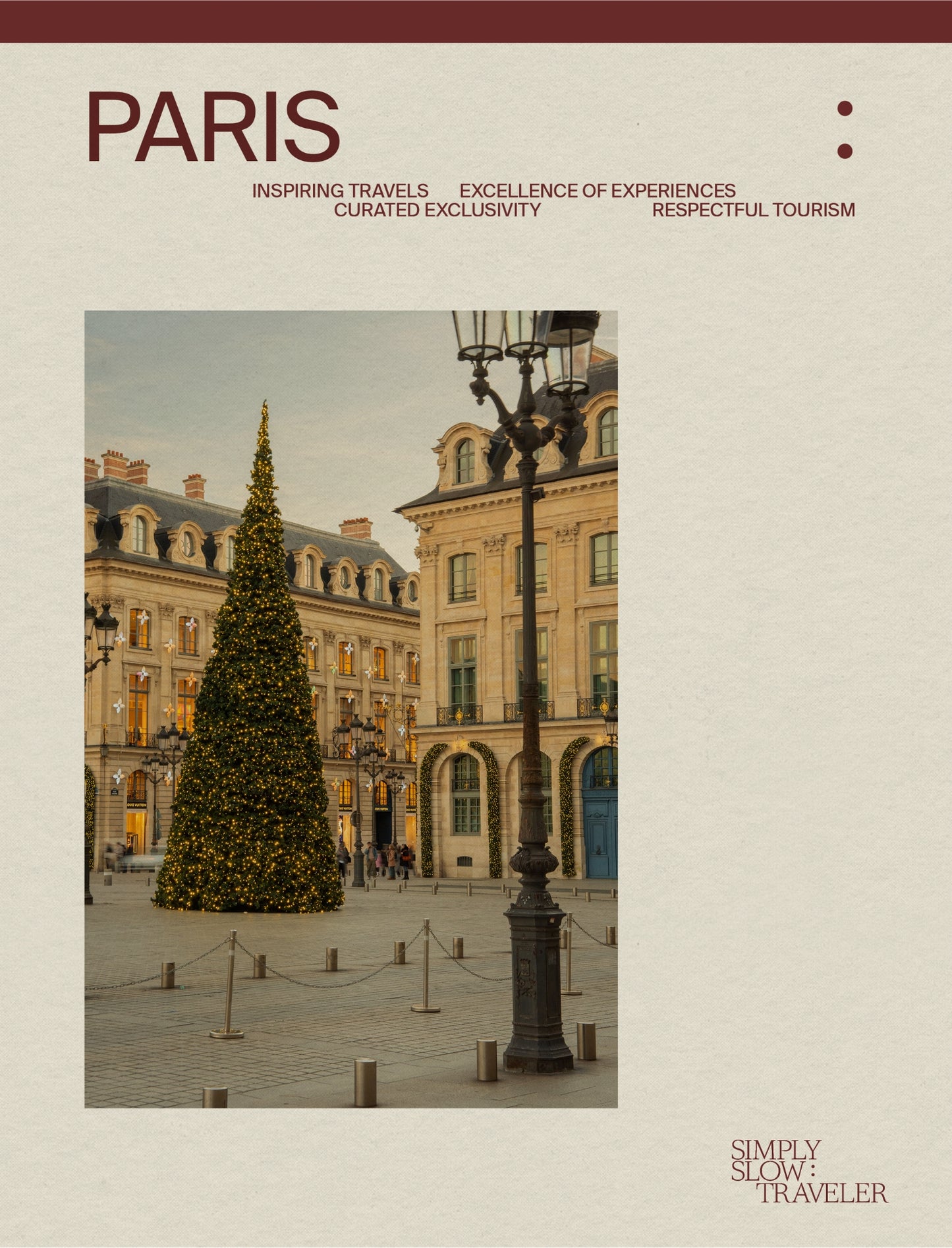 The Cover page for the Paris - Christmas Edition Digital Travel Guide, by Simply Slow Traveler