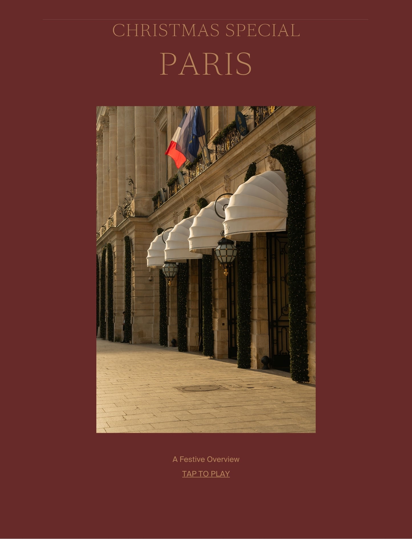 The 'Christmas Special - Paris' page for the Paris - Christmas Edition Digital Travel Guide, by Simply Slow Traveler