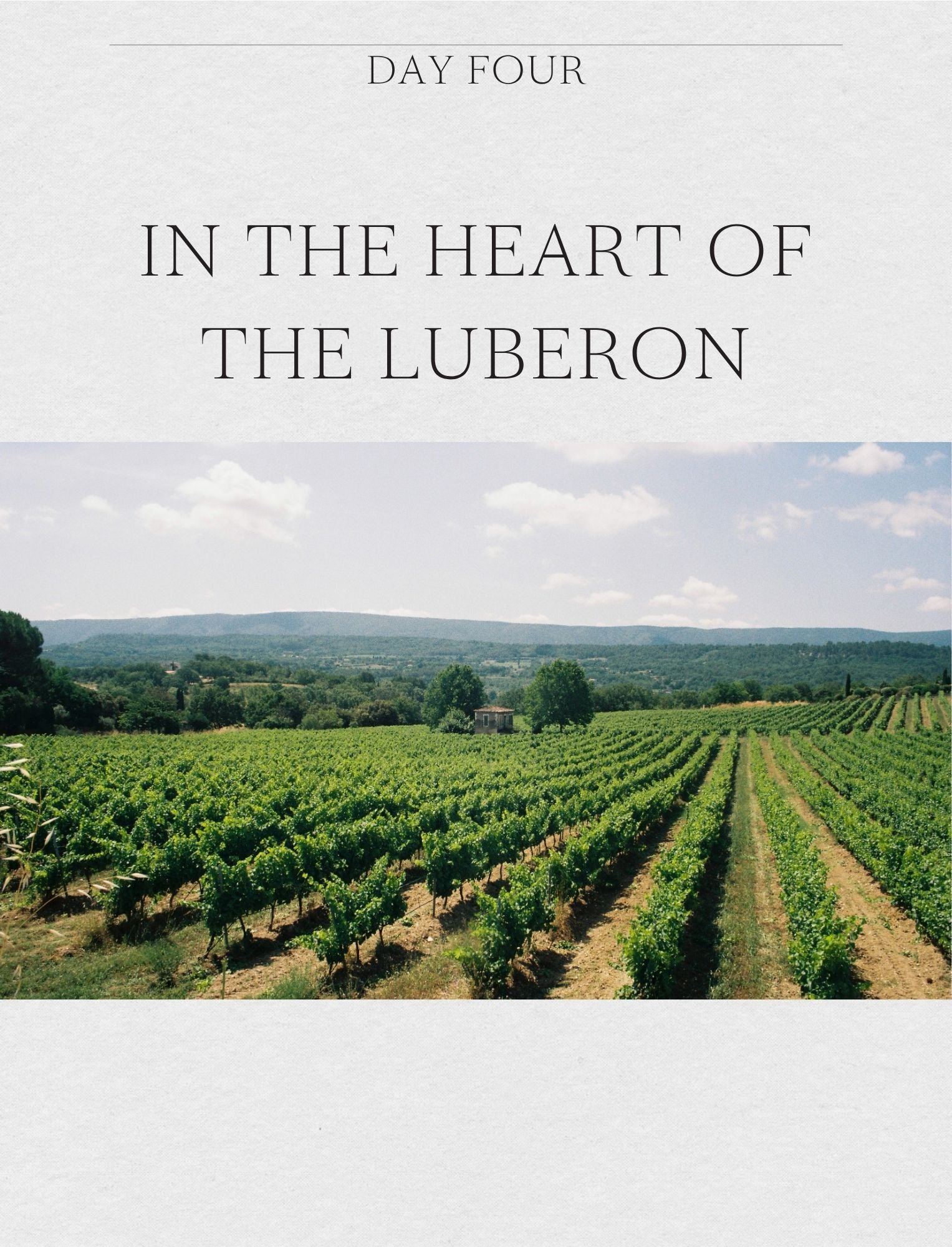 The cover page of Day 4 of the Itinerary on the Guide to Provence in 8 Days by Simply Slow Traveler