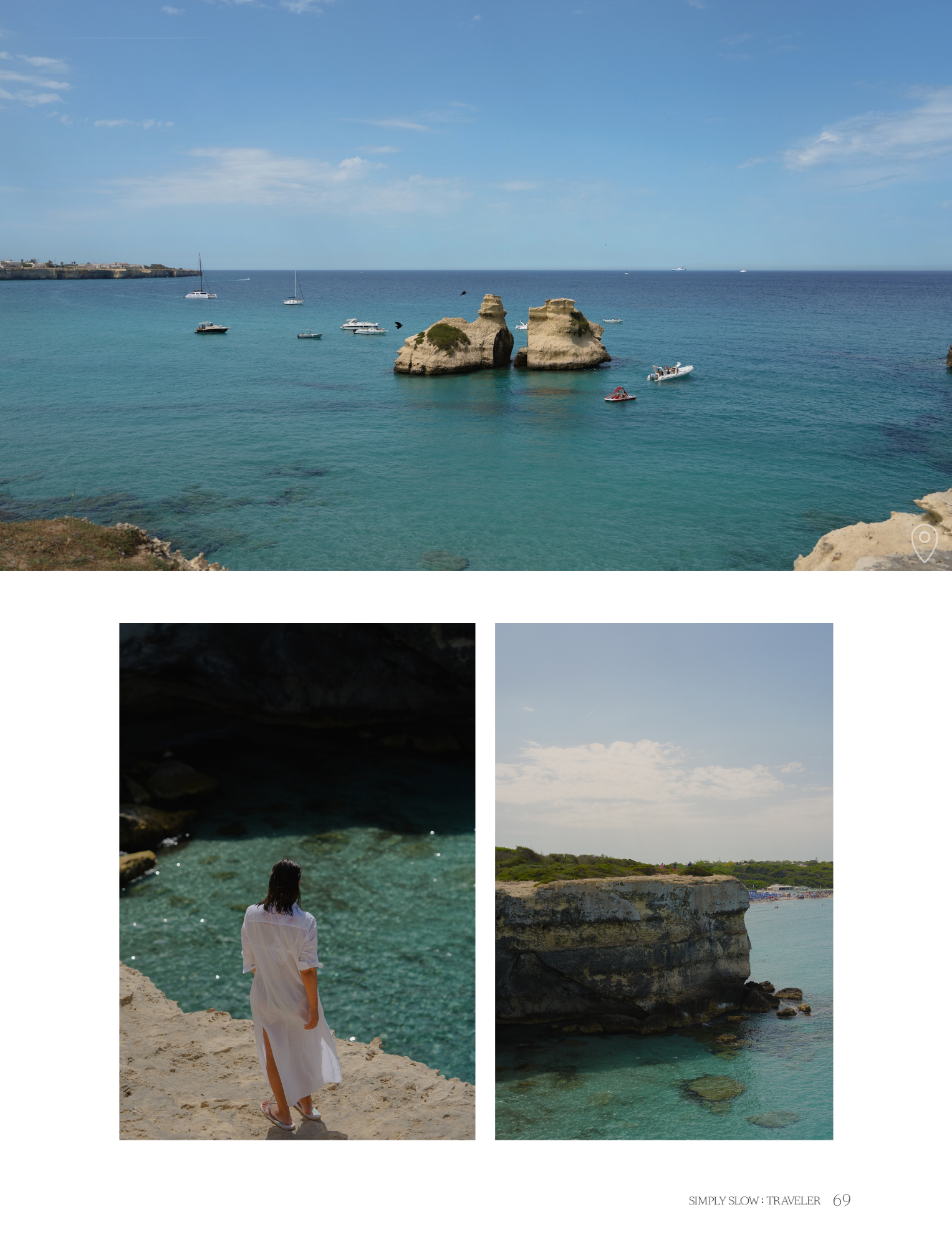 A Guide to Puglia - page with photos with views of the coastline, by Simply Slow Traveler