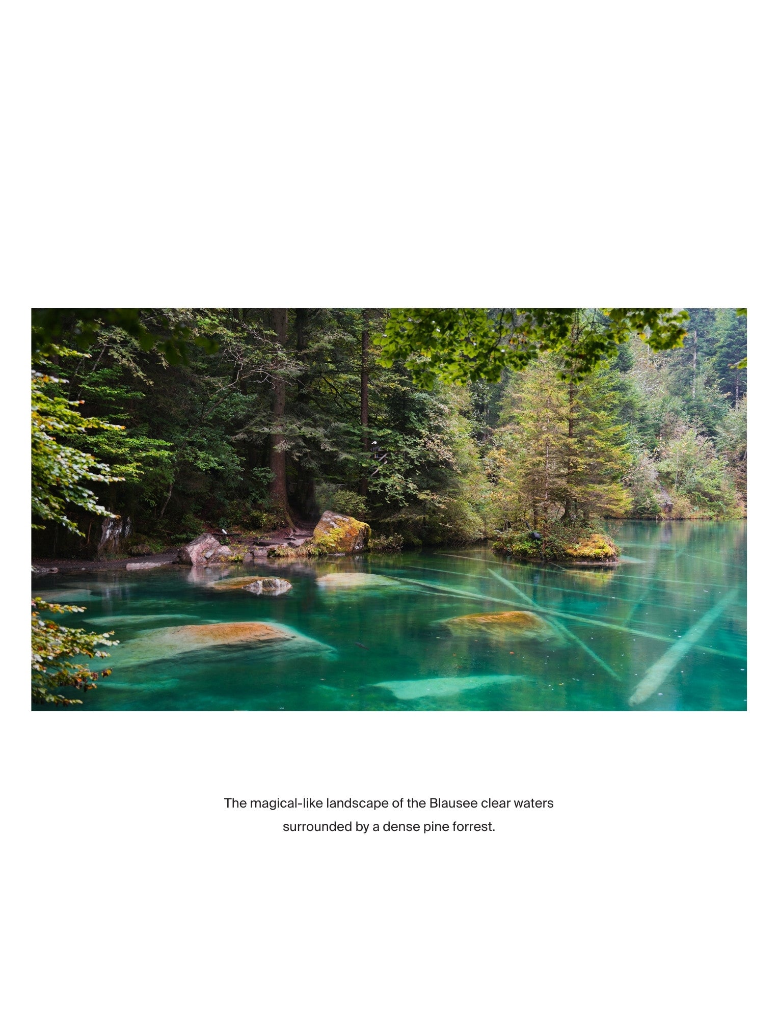 A Guide to the Swiss Alps - page on Lake Blausee, by Simply Slow Traveler