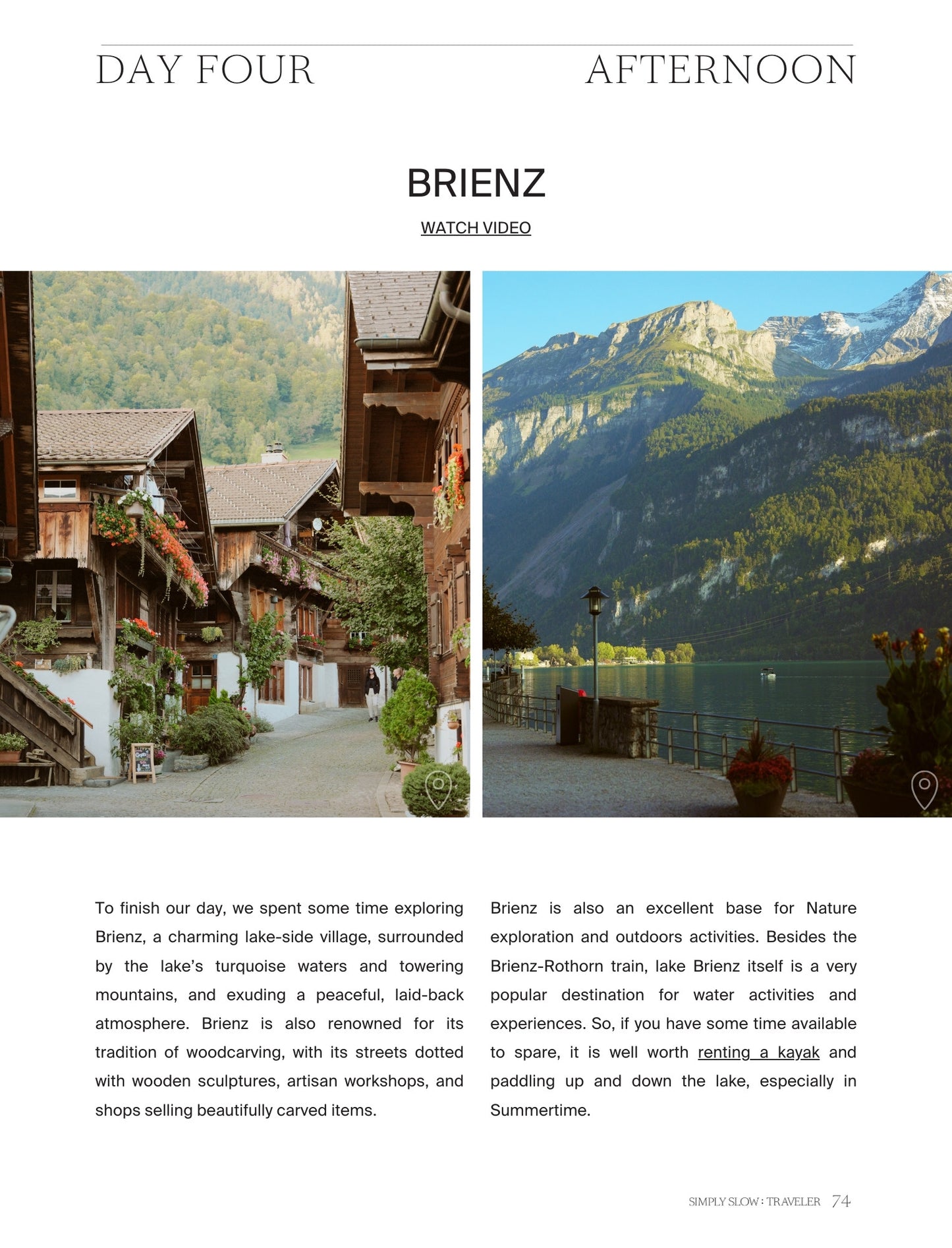 A Guide to the Swiss Alps - page on Brienz, by Simply Slow Traveler