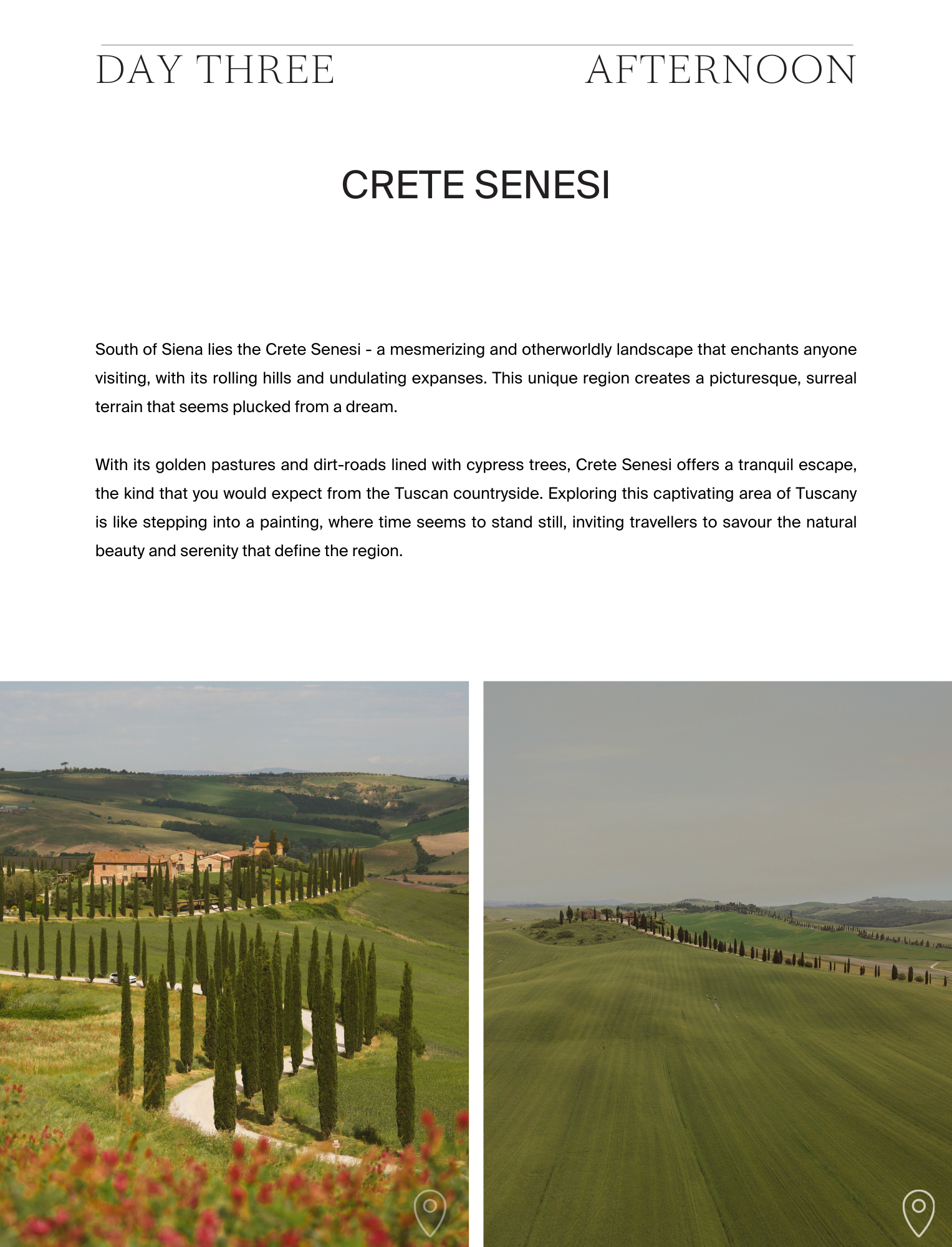A Guide to Tuscany - the page dedicated to Crete Senesi, by Simply Slow Traveler