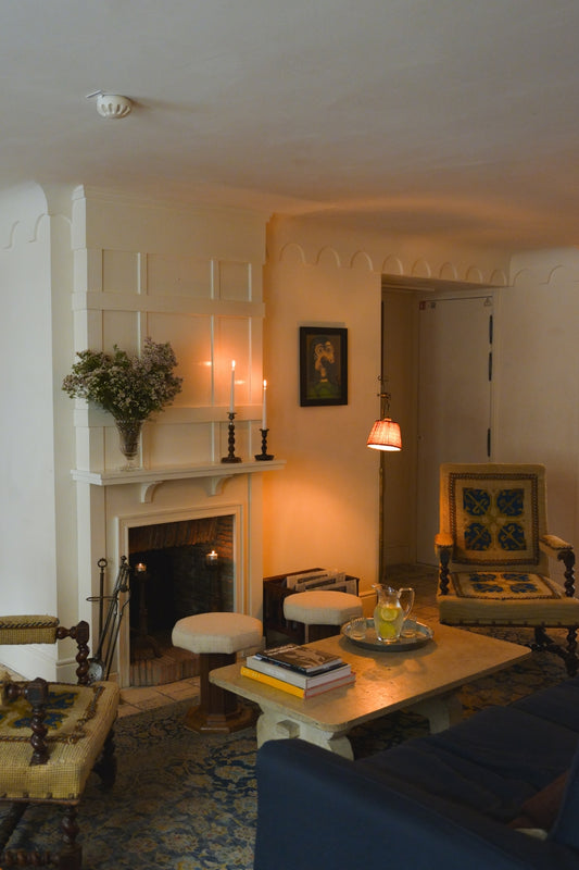 The lounge area with fireplace at Hotel Château Voltaire, in Paris