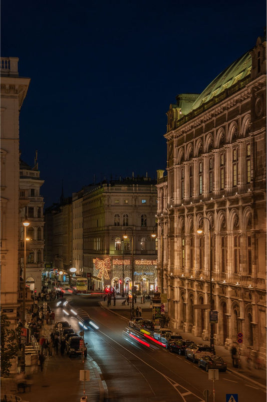 Views of Vienna, near the Opera house and the Hotel Sacher, from the Albertina Museum, during Christmas Time