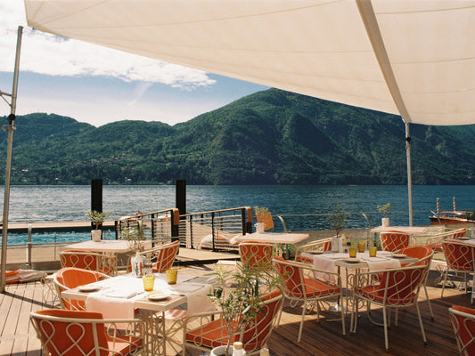 The beach restaurant by the Water on Water Pool in Grand Hotel Tremezzo, in Lake Como