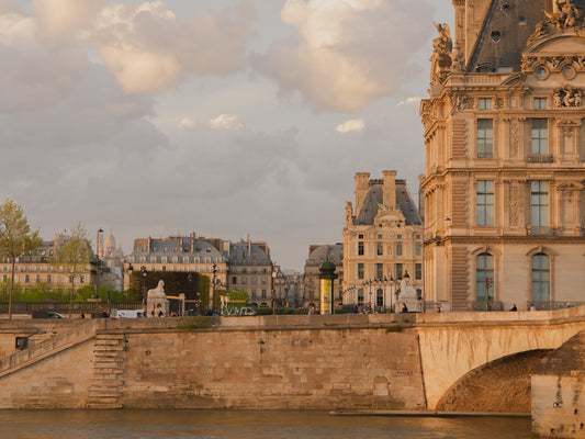 Views of the Louvre and the Tuileries gardens from the left bank of the Seine