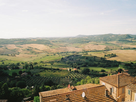 The views of the Tuscan hills from the hilltop medieval village of Montepulciano