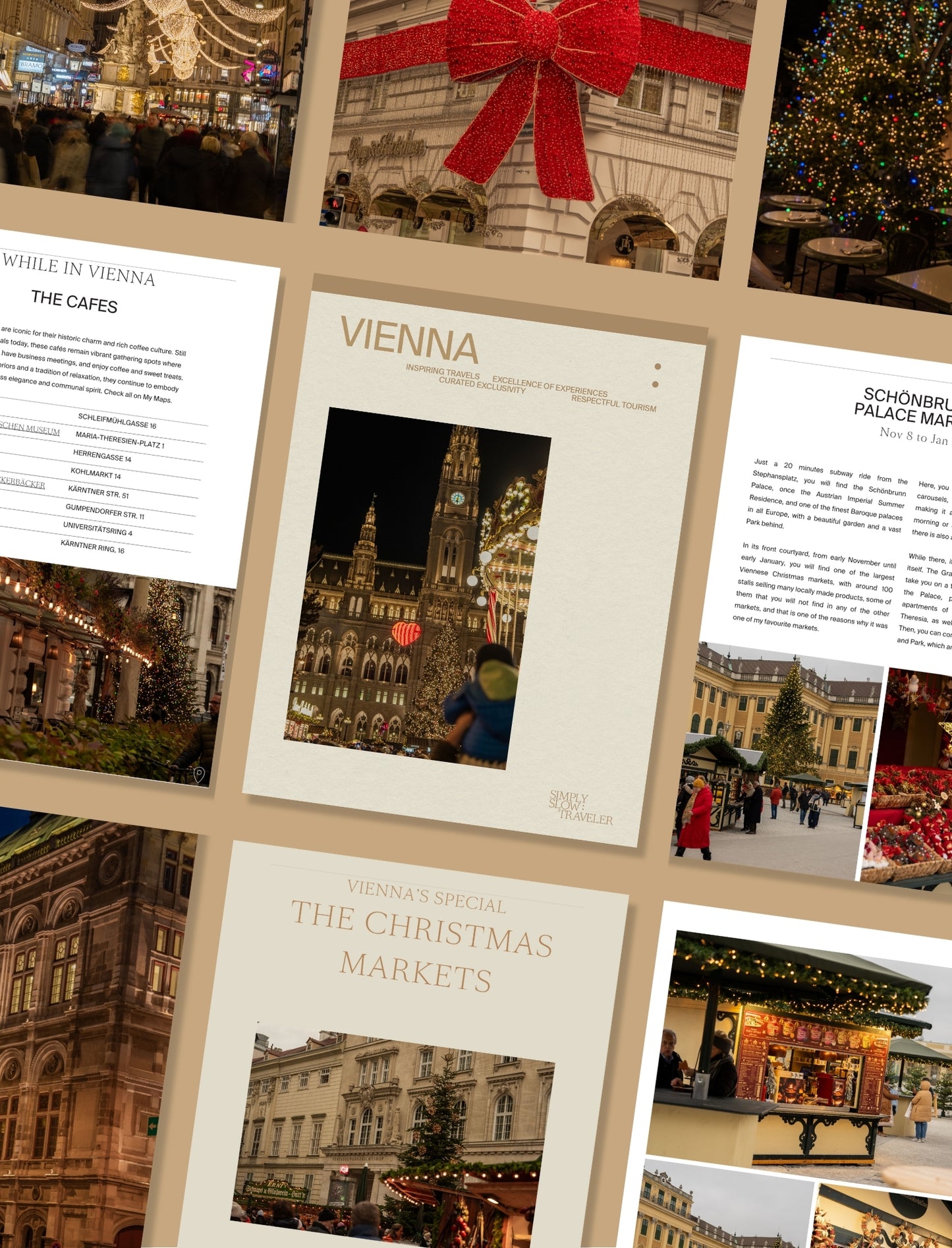 A collection of pages from the Vienna - Christmas Edition Digital Travel Guide, by Simply Slow Traveler