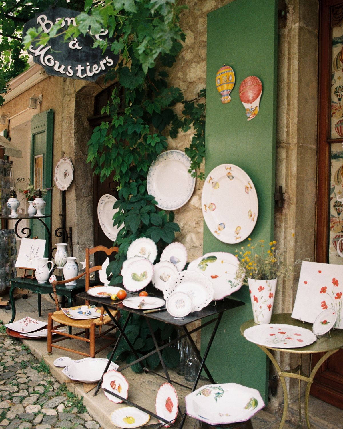 Local and handmade ceramics in Moustiers-Sainte-Marie, Provence.